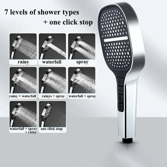 Adjustable Shower Head Large Area 7 Modes