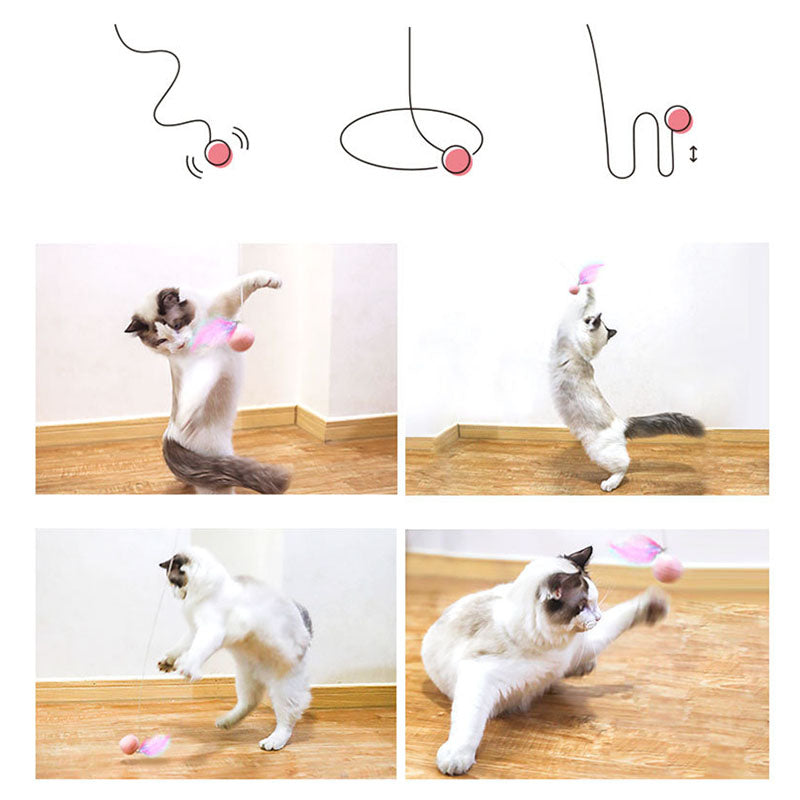 Federspielzeug für Katzen mit einziehbarem Stab