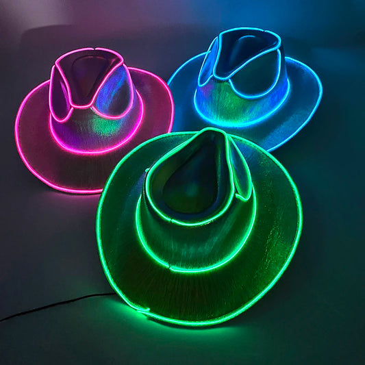 Glowing Neon Cowboy Hat